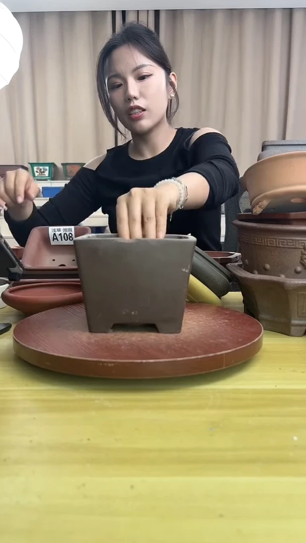 紫砂花盆浅草紫砂花盆微瑕