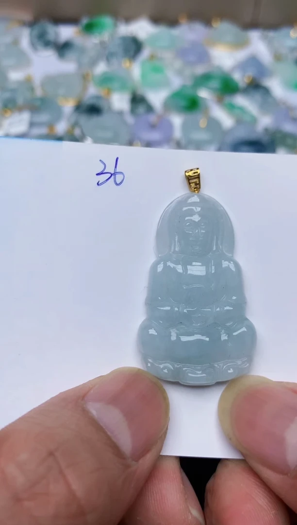 【闪购商品】翡翠颈饰18K金镶嵌天然翡翠A货