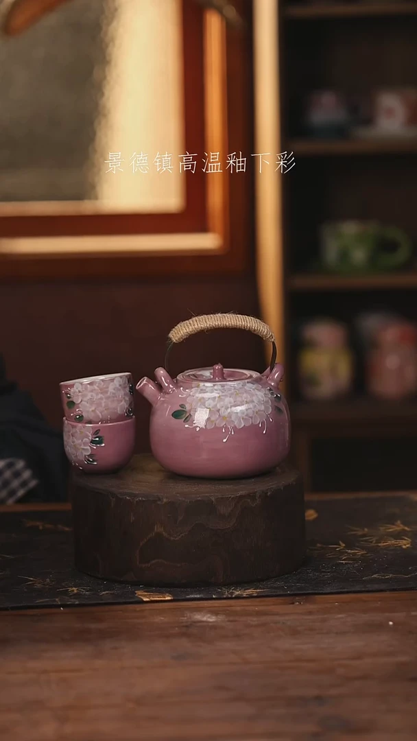 陶瓷景德镇高温釉下手绘陶瓷@L707@