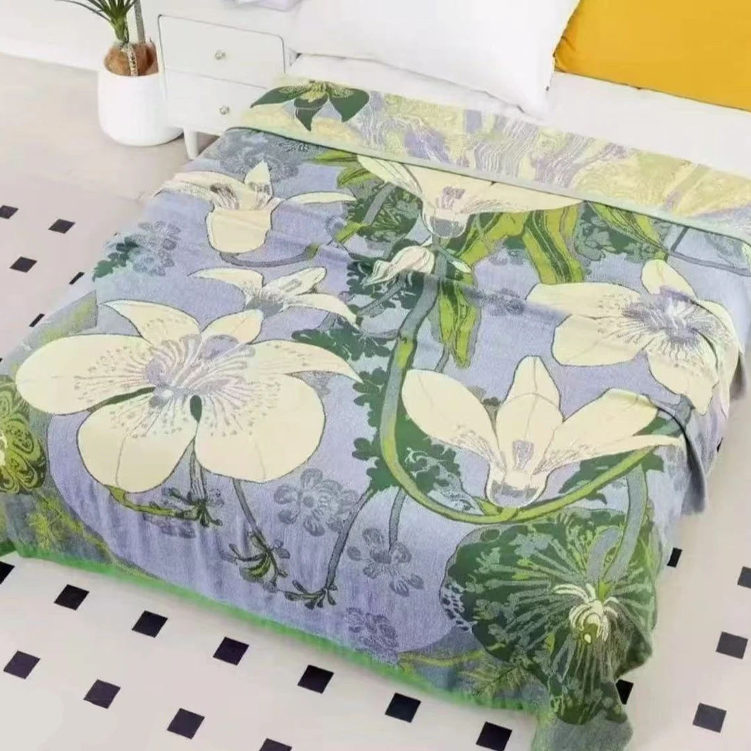 【蓝绿梦境】夏季竹纤维冷感毯办公室空调薄毯午睡披肩毯--150*200