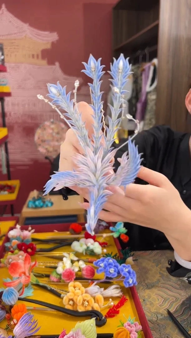 【闪购商品】刺绣非遗绒花（发饰）