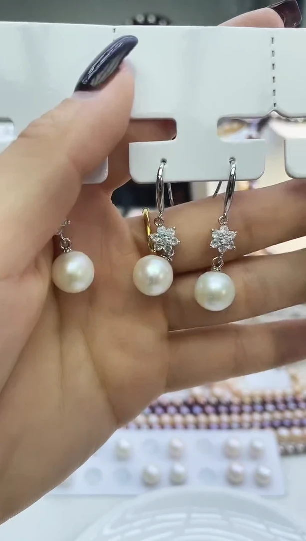 未镶嵌耳饰淡水珍珠白色系耳饰