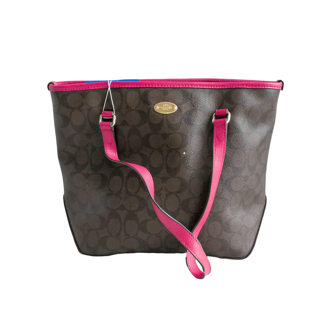 95新 COACH/蔻驰 Coach 紫边老花包 031412