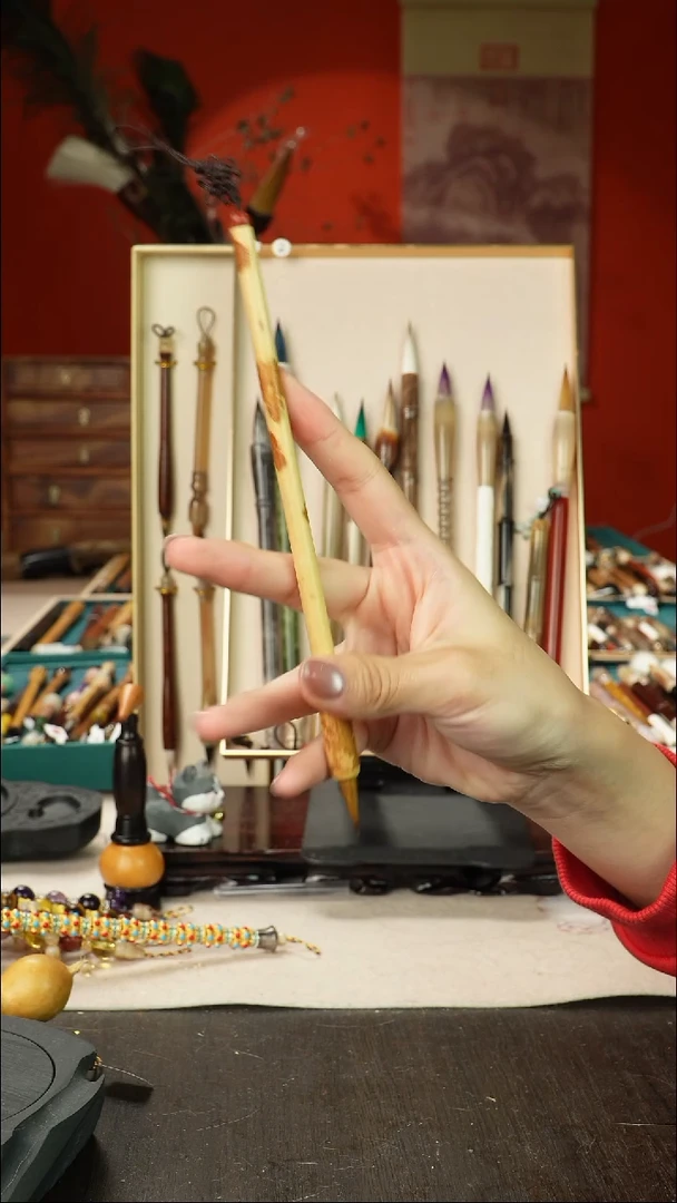 19号孤品高货毛笔链接 清水试笔 蘸墨不退