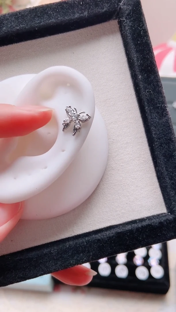 纯铜合金合成立方氧化锆仙气蝴蝶|TS16一只