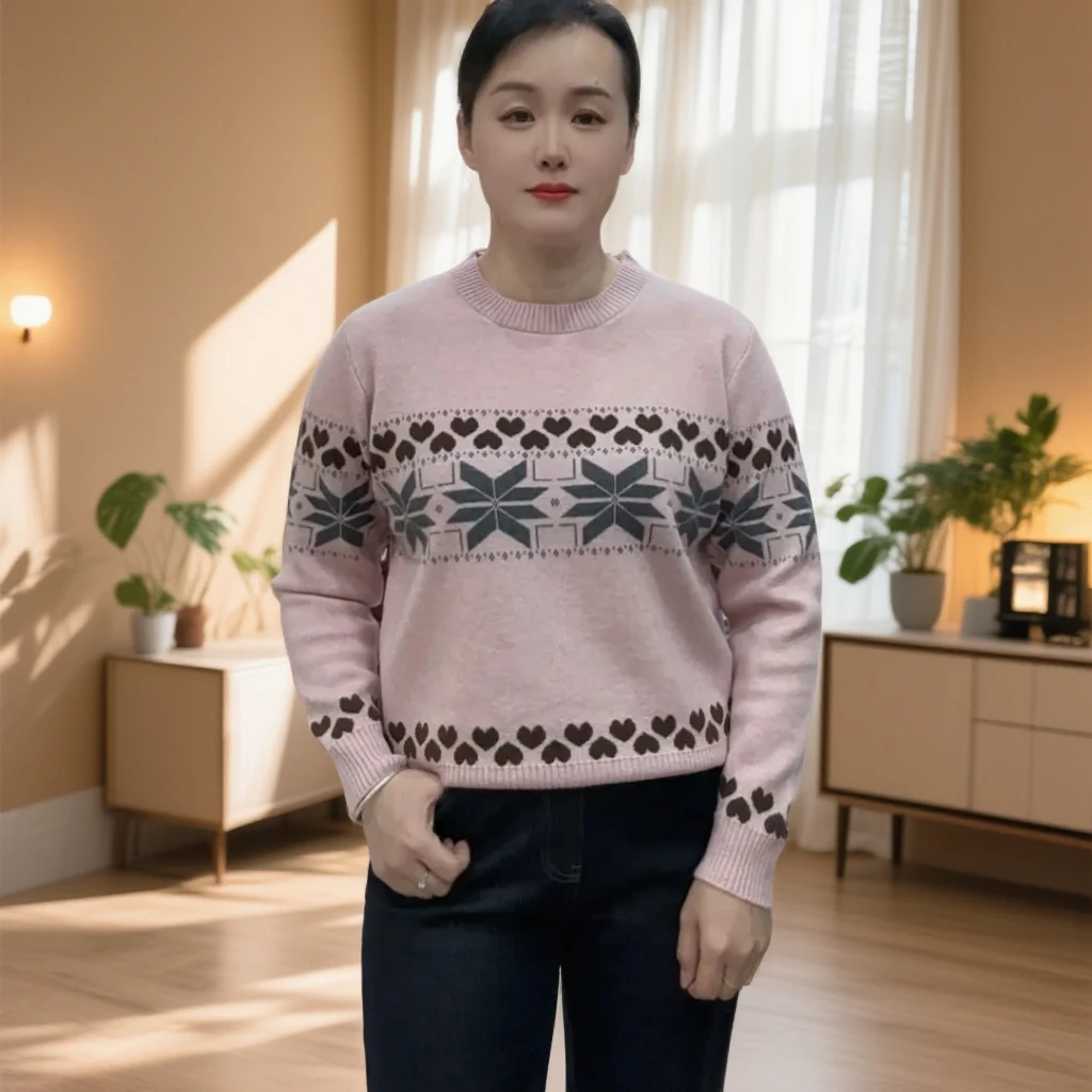 1145新款日常时尚几何图百搭针织上衣