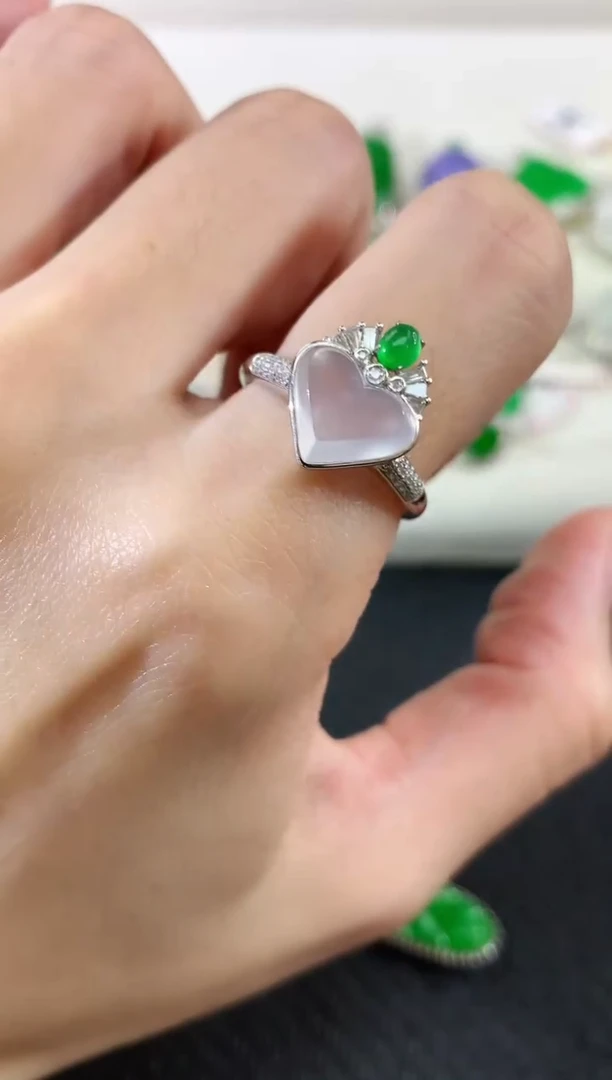 18K金镶嵌戒指翡翠|7980