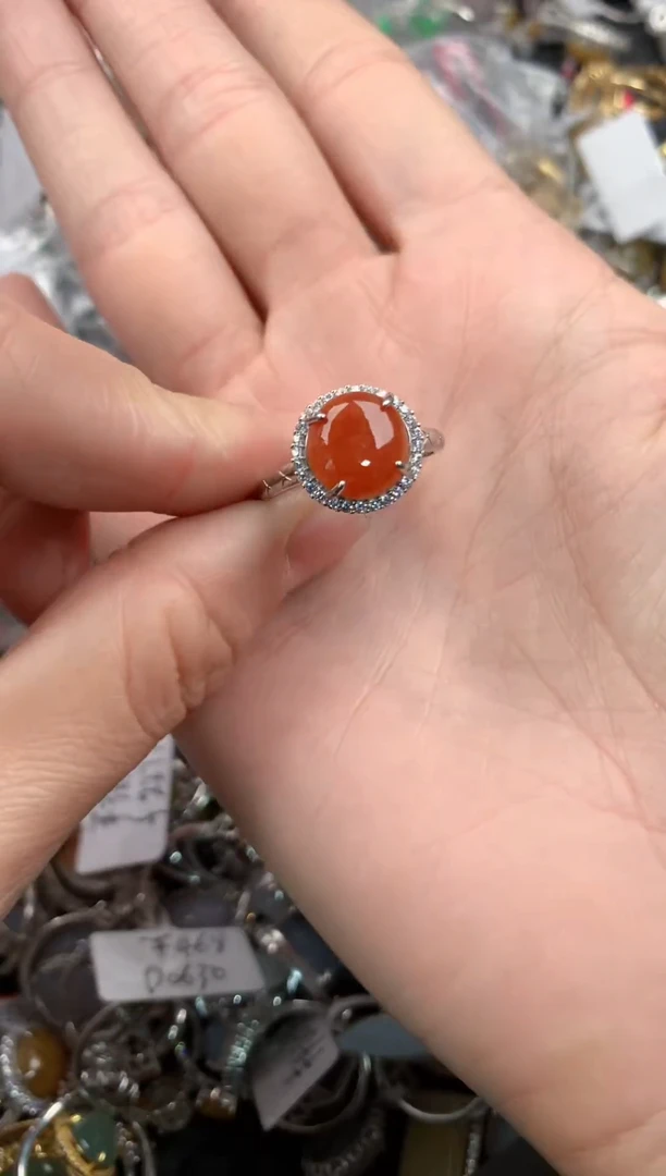 银S925镶嵌戒指翡翠666    9