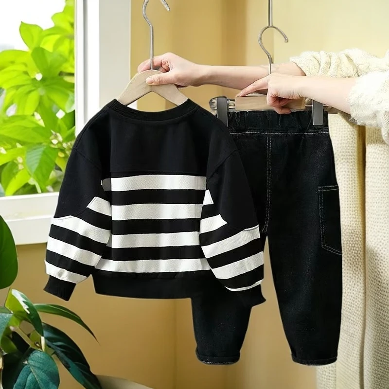 男童秋装套装2025新款中小童儿童卫衣春秋季休闲洋气休闲两件套