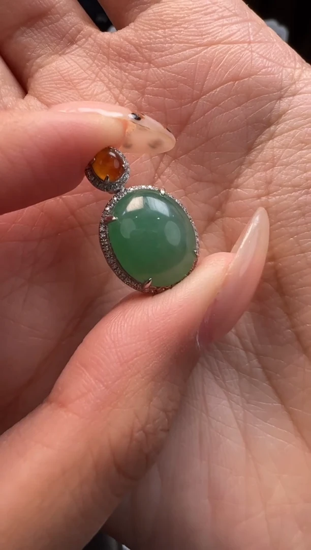 吊坠(不含链)18K金镶嵌翡翠 缅甸珠宝严选