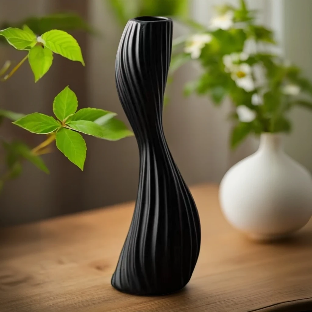 S型小蛮腰天鹅颈插花瓶北欧装饰花器花瓶精致高级感家居摆件陈