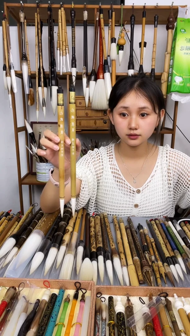 白鹤展翼老料细嫩光峰纯羊毫湖笔三杰