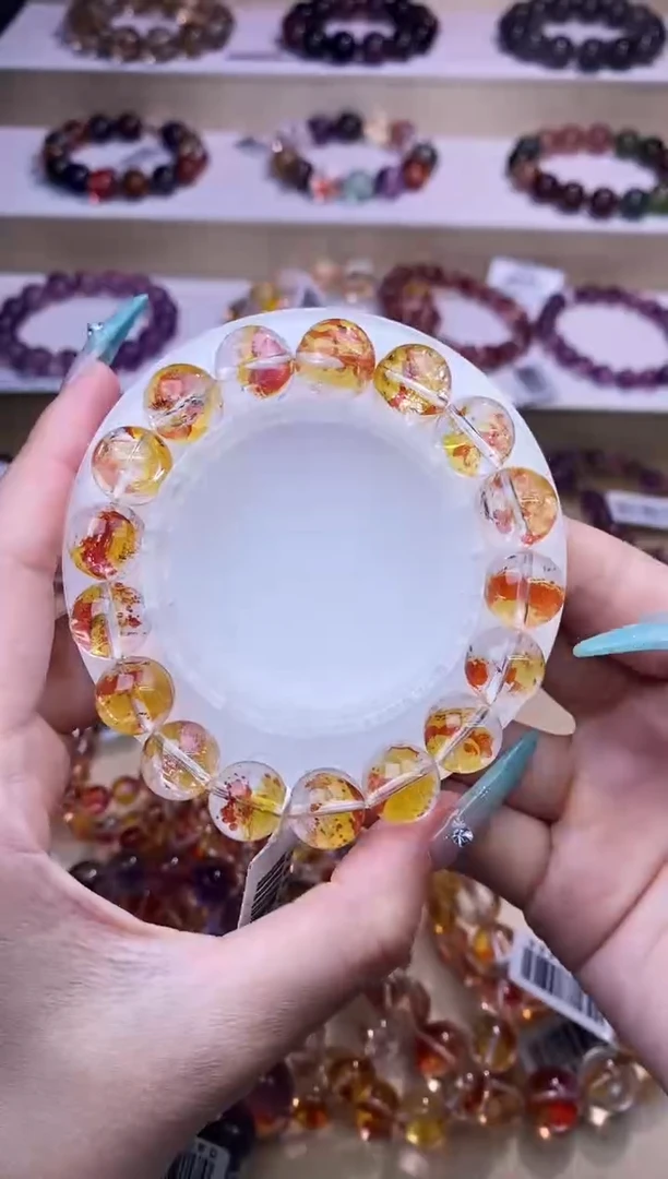 水晶手链未镶嵌锦鲤胶花单圈12m+