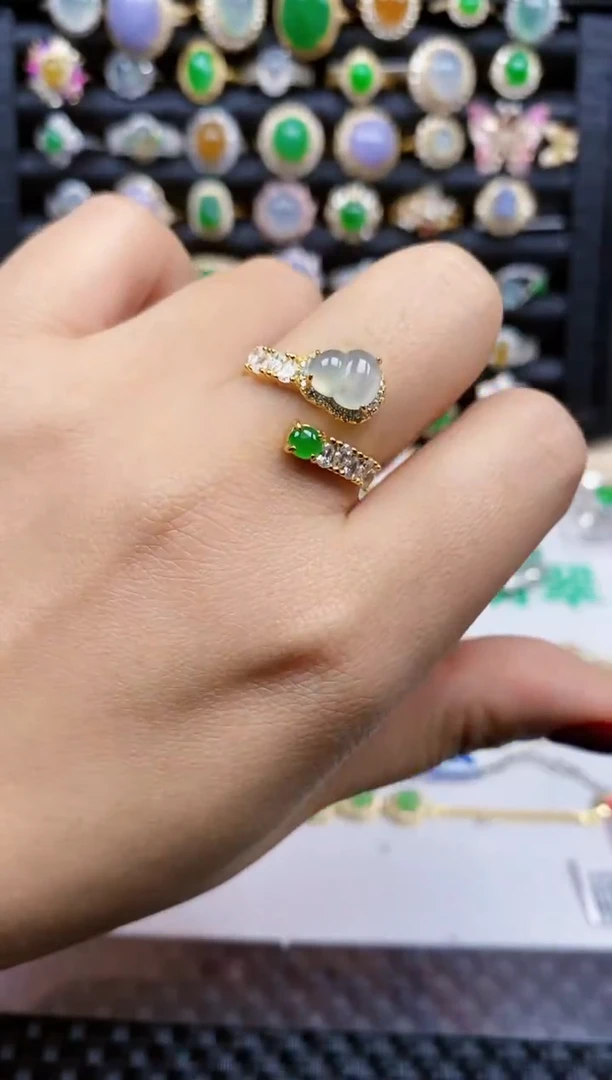 银S925镶嵌戒指翡翠399