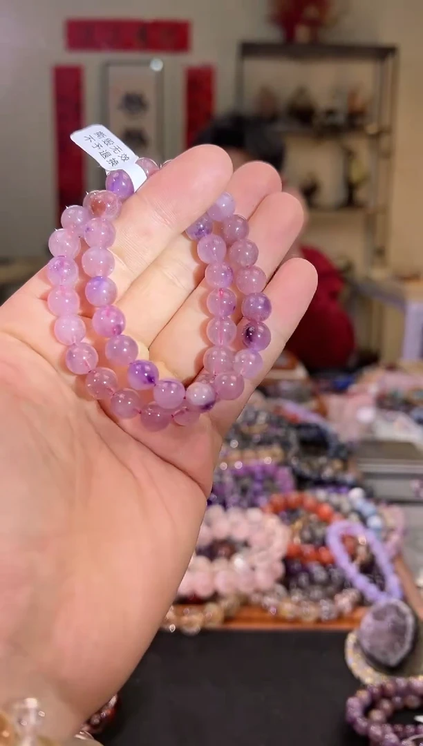 【闪购商品】水晶手串未镶嵌9mm粉超七手串（多样性发其一）