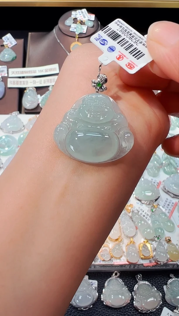 【闪购商品】翡翠吊坠(不含链)18K金镶嵌佛公吊坠987