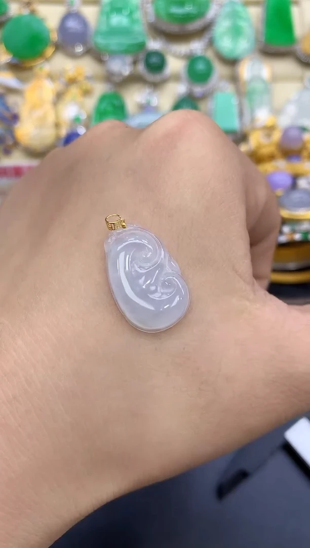 颈饰18K金镶嵌翡翠101-中国好珍宝