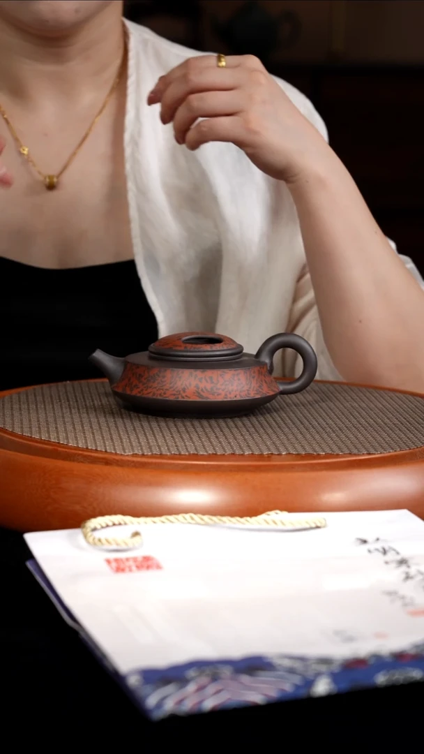 茶壶紫砂【F024】虚扁宜兴紫砂ZM