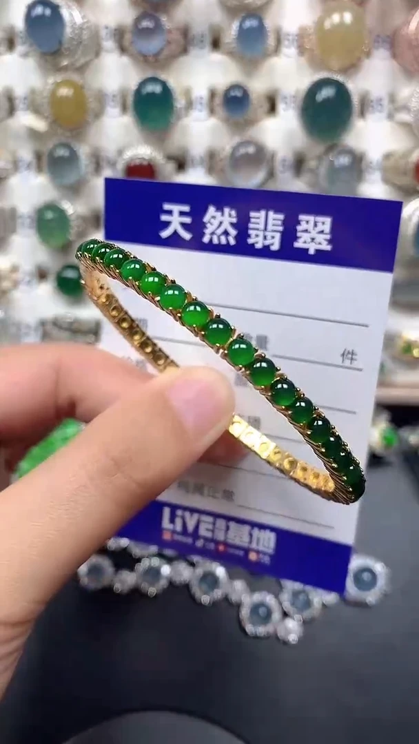 银S925镶嵌手镯翡翠168