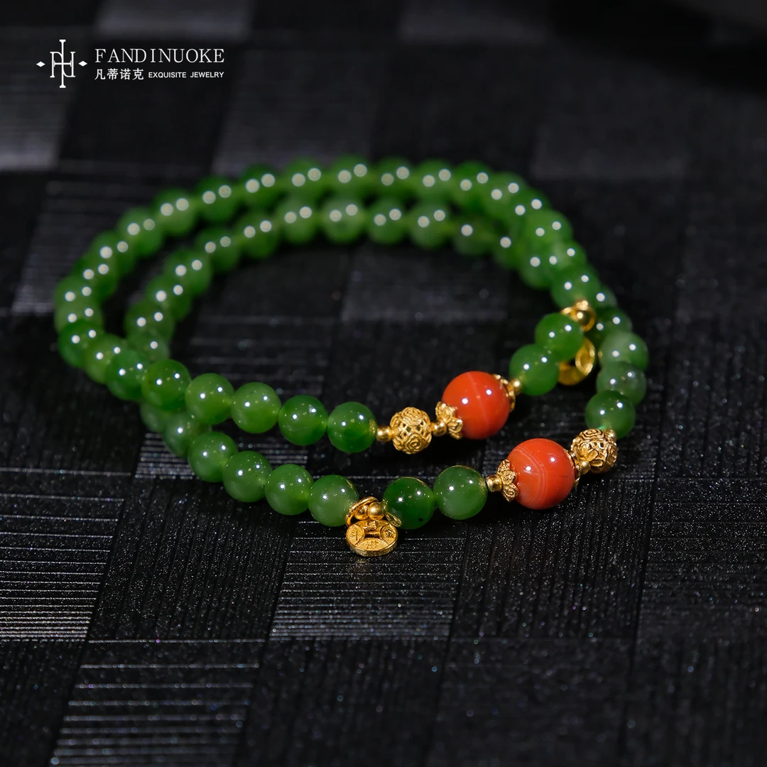 【加加专属】21 MJ19909-和田玉碧玉设计款手串-多样性发一件-5mm+