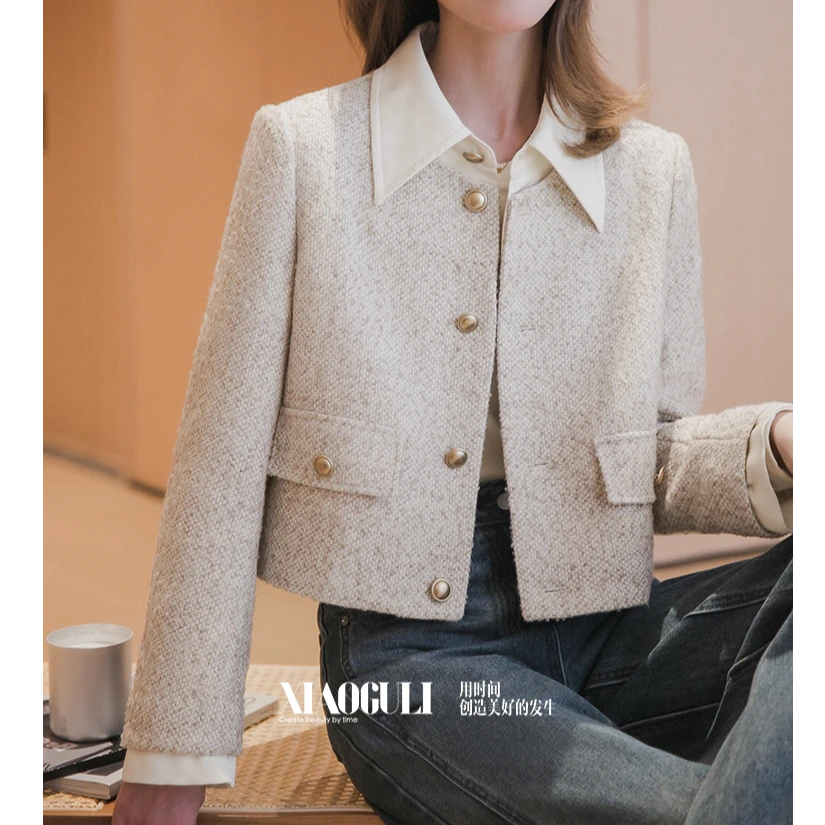 短外套小香风春秋气质小个子洋气短款时尚休闲显瘦轻奢百搭#0Di