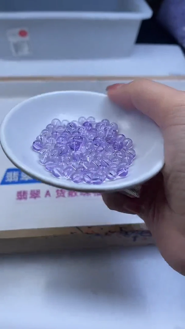 未镶嵌珠宝半成品水晶M692 维多利亚紫水晶6mm30个8.8元（透）