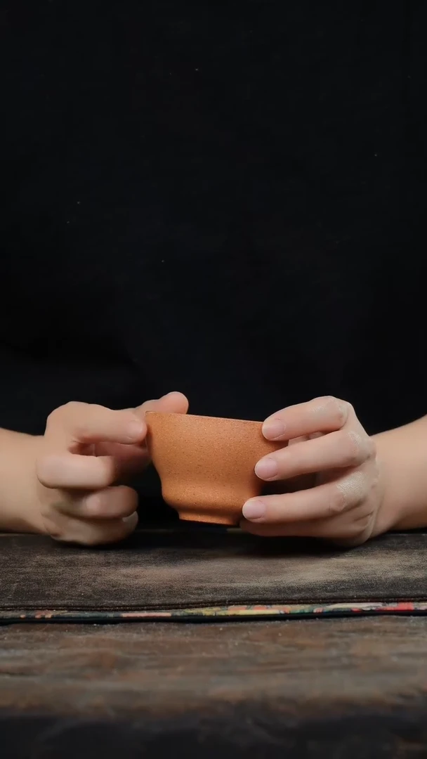 老段泥光素葫芦紫砂杯