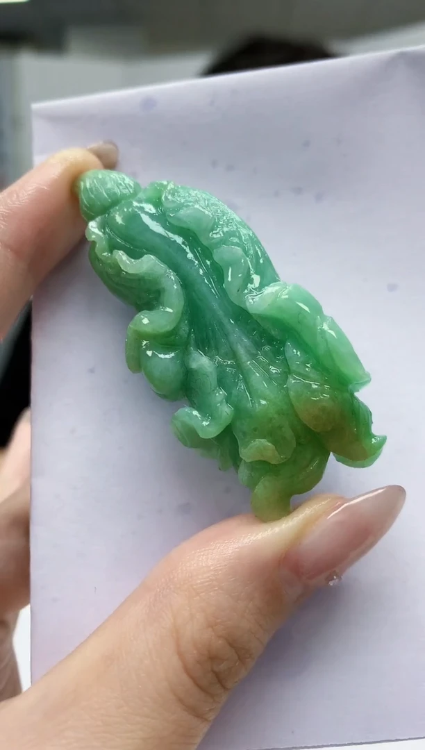 【闪购商品】定制翡翠未镶嵌5145jw-毛货挂件白菜14