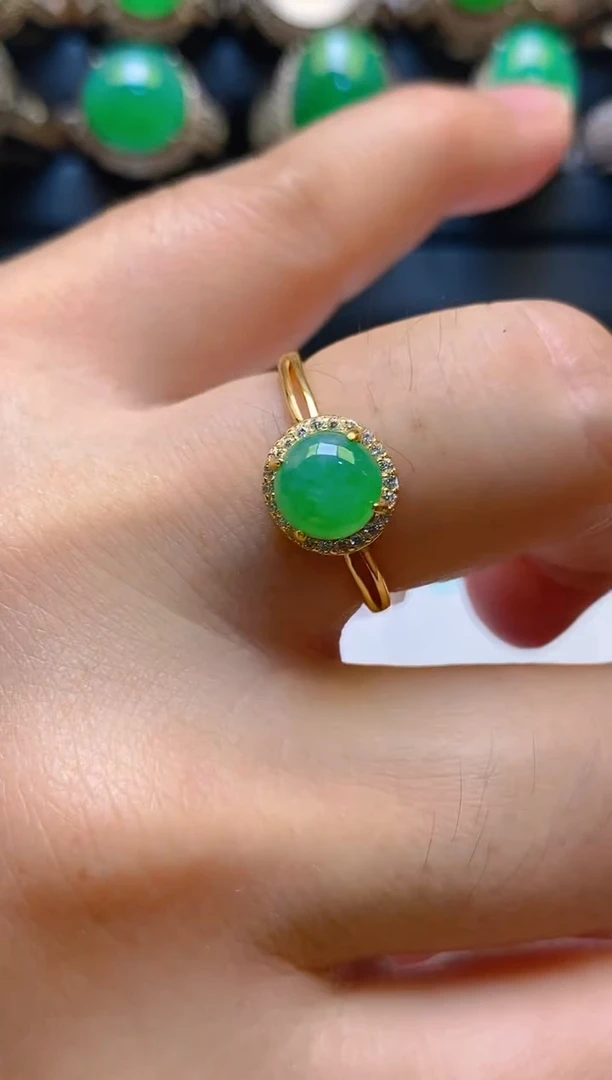 【闪购商品】翡翠耳饰银S925镶嵌天然A货翡翠1