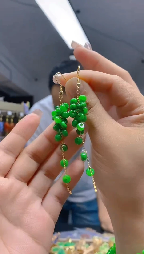 【闪购商品】翡翠耳饰合金183翡翠耳钩