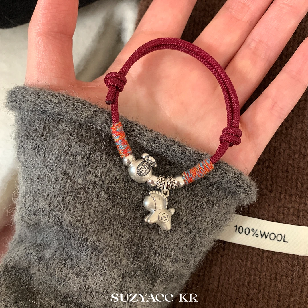 Suzyacc Kr 足银手链 999银【纳福小马】手链DC0338