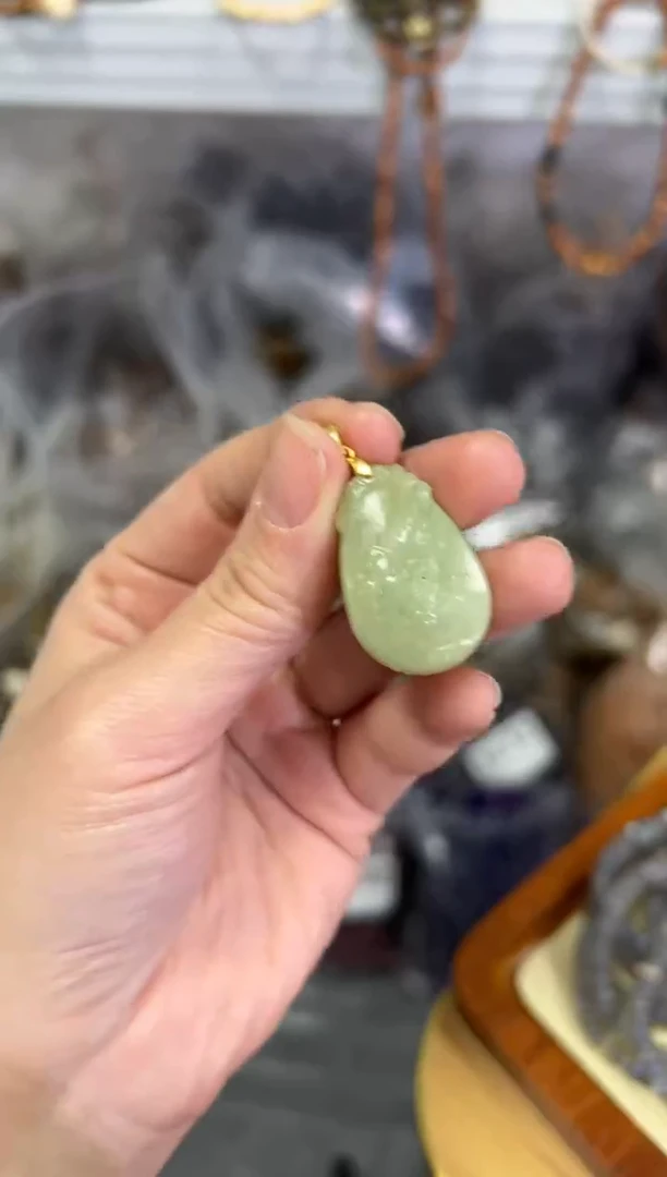 【闪购商品】和田玉颈饰银S925镶嵌和田玉牡丹花银吊坠[3711]