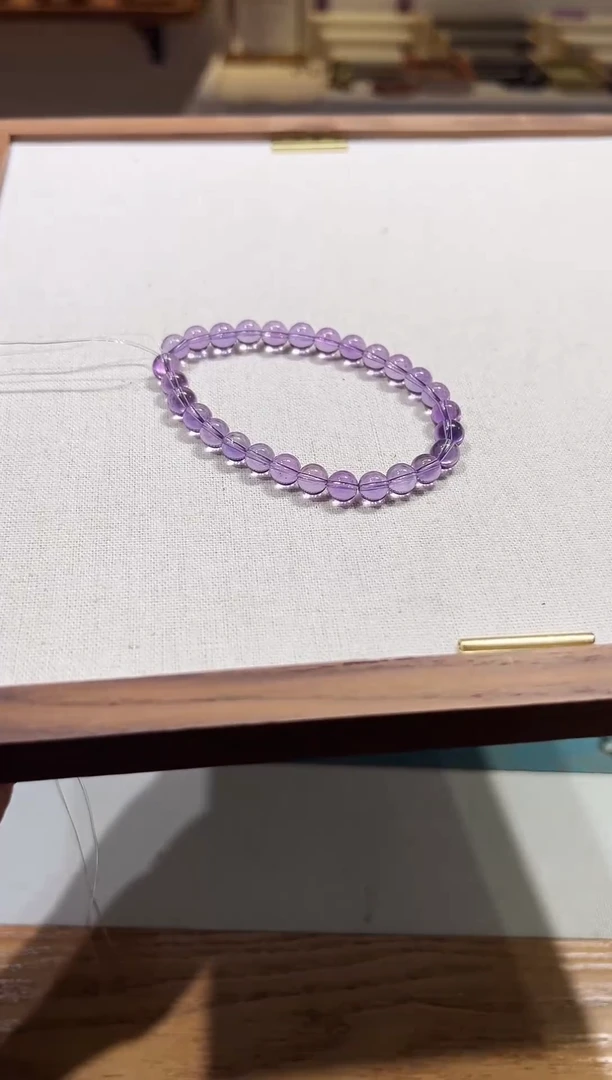 未镶嵌手链水晶全净巴西紫水晶卡6＋