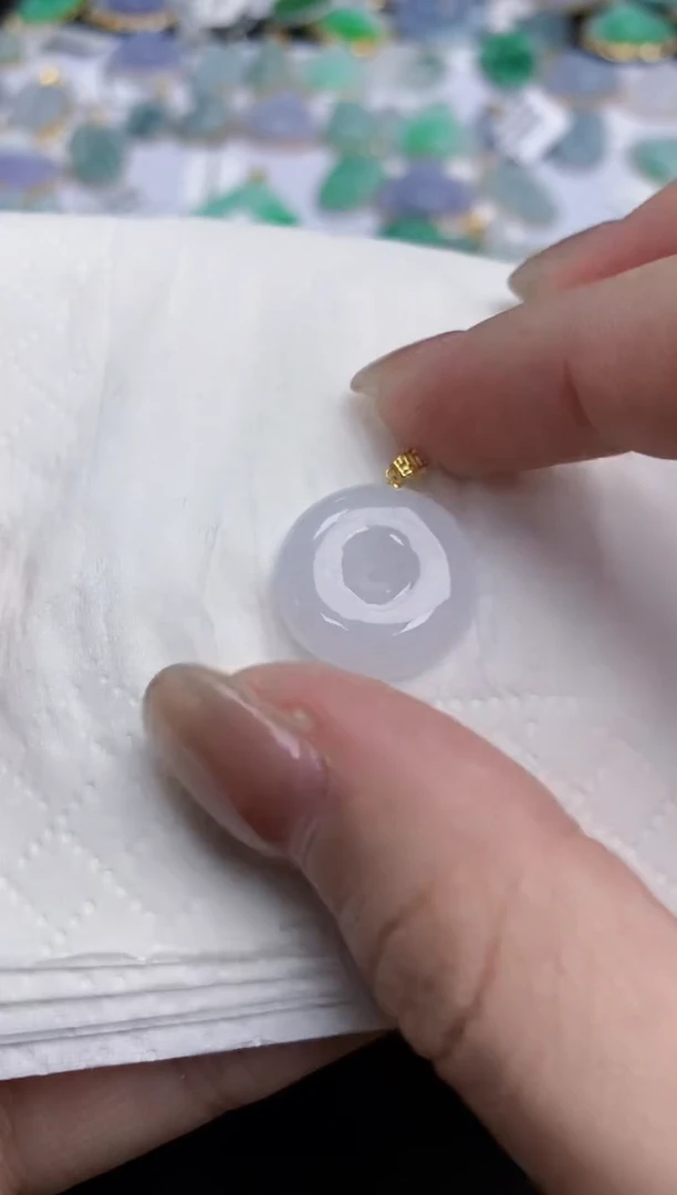 【闪购商品】翡翠颈饰18K金镶嵌天然缅甸翡翠A货