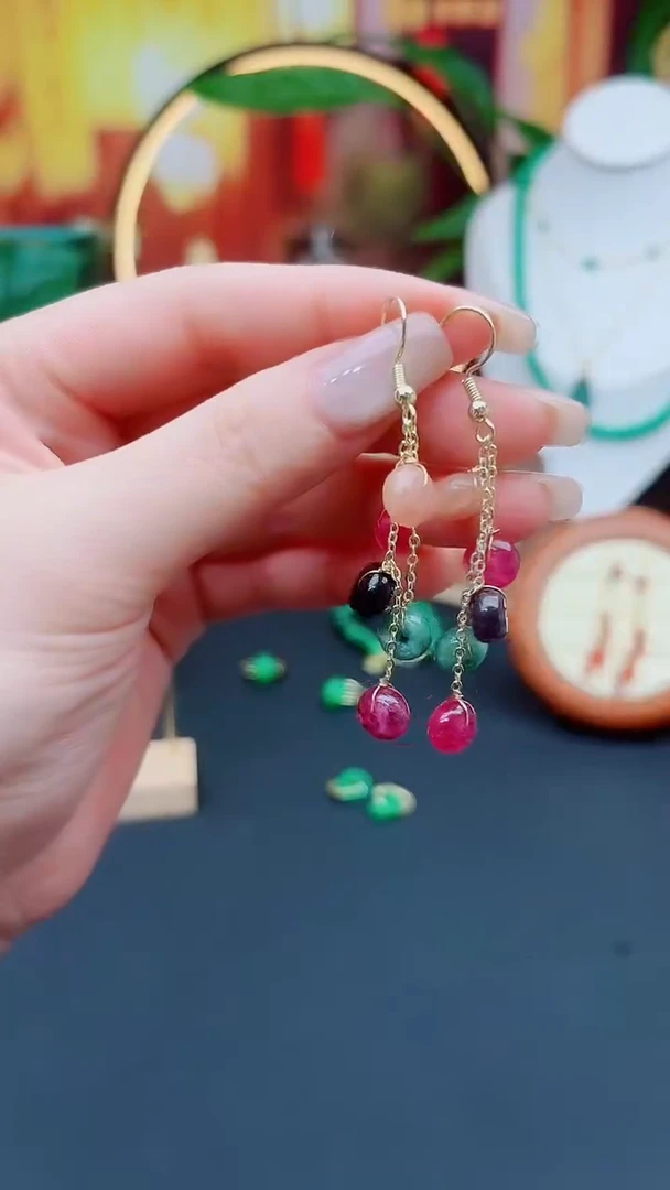 玛瑙/玉髓耳饰银S925镶嵌910