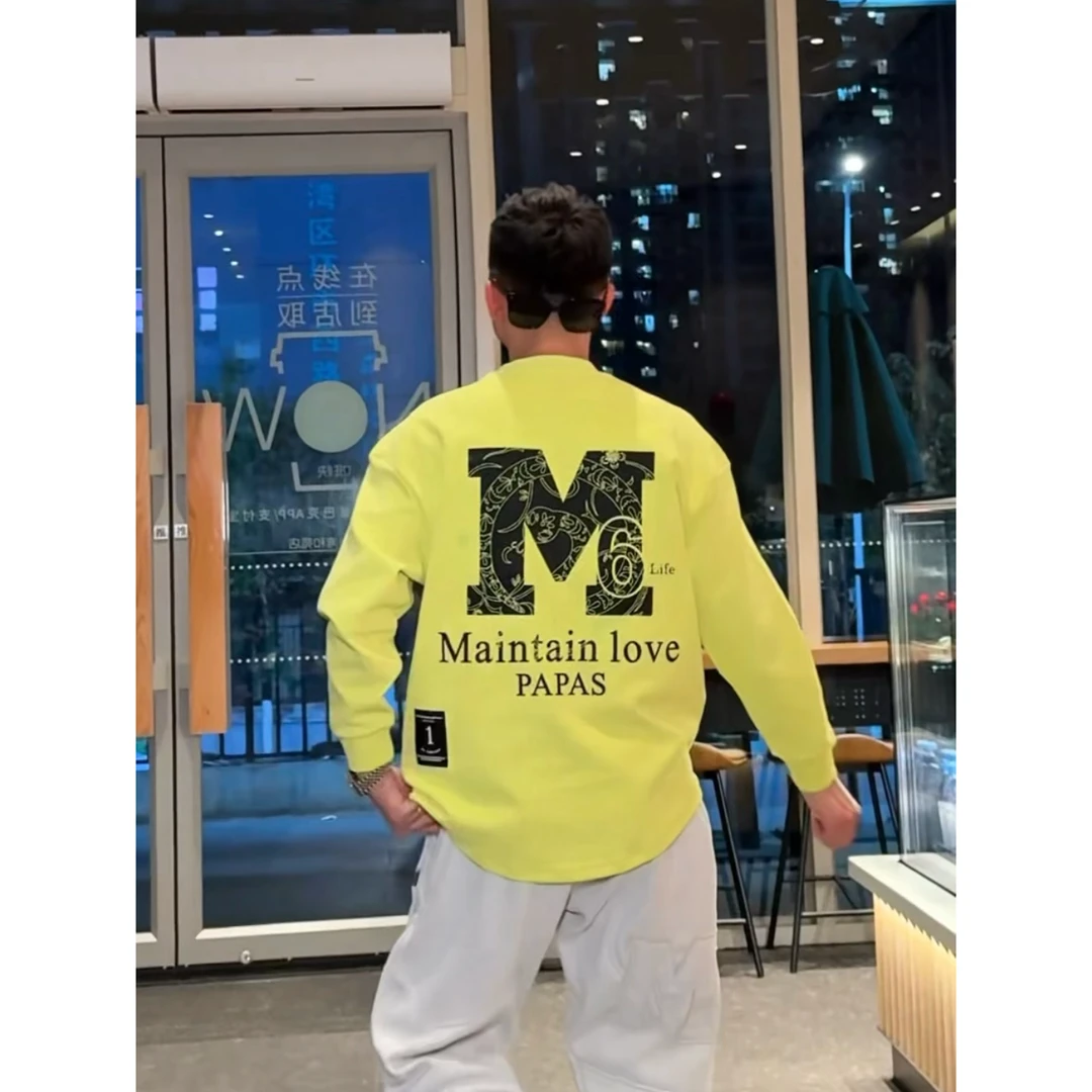 【语乐】YL-89258冬季加厚长袖打底衫T恤宽松休闲字母印花圆领卫衣