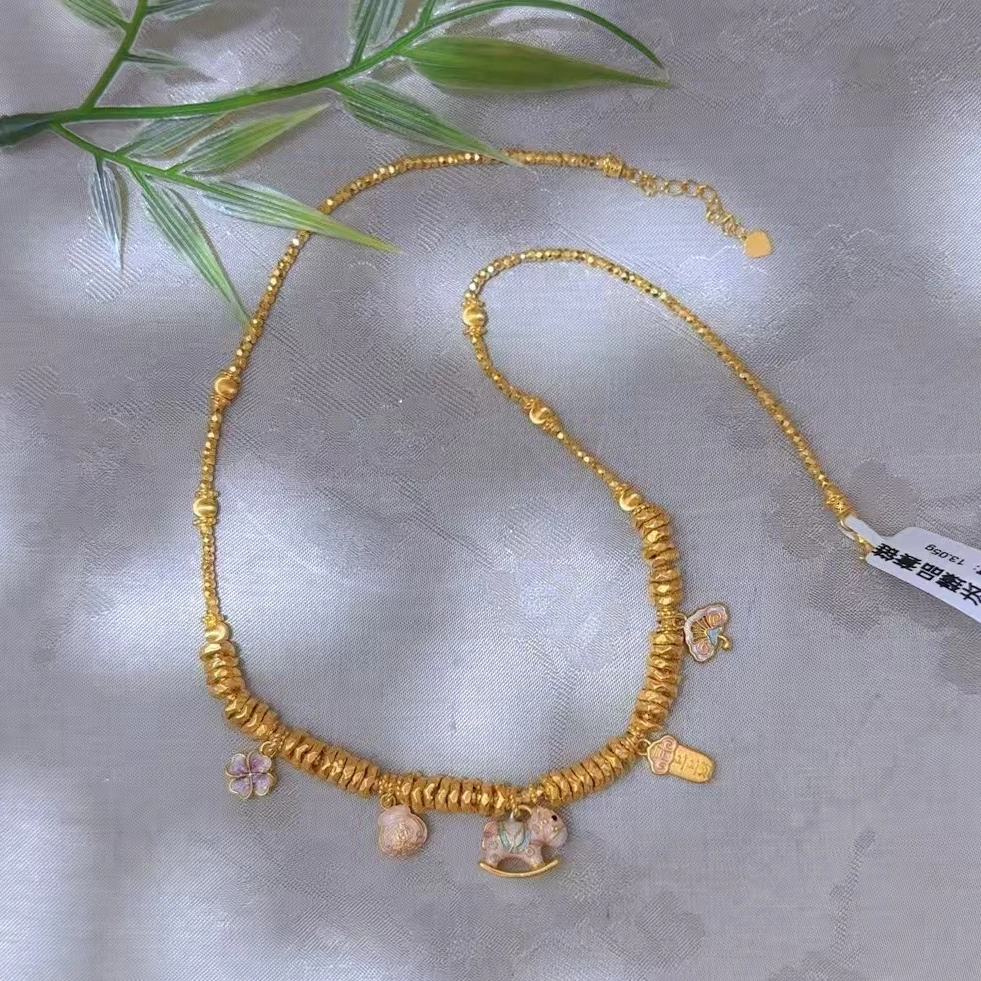 足金999马上有钱小马大盘缠项链TL022