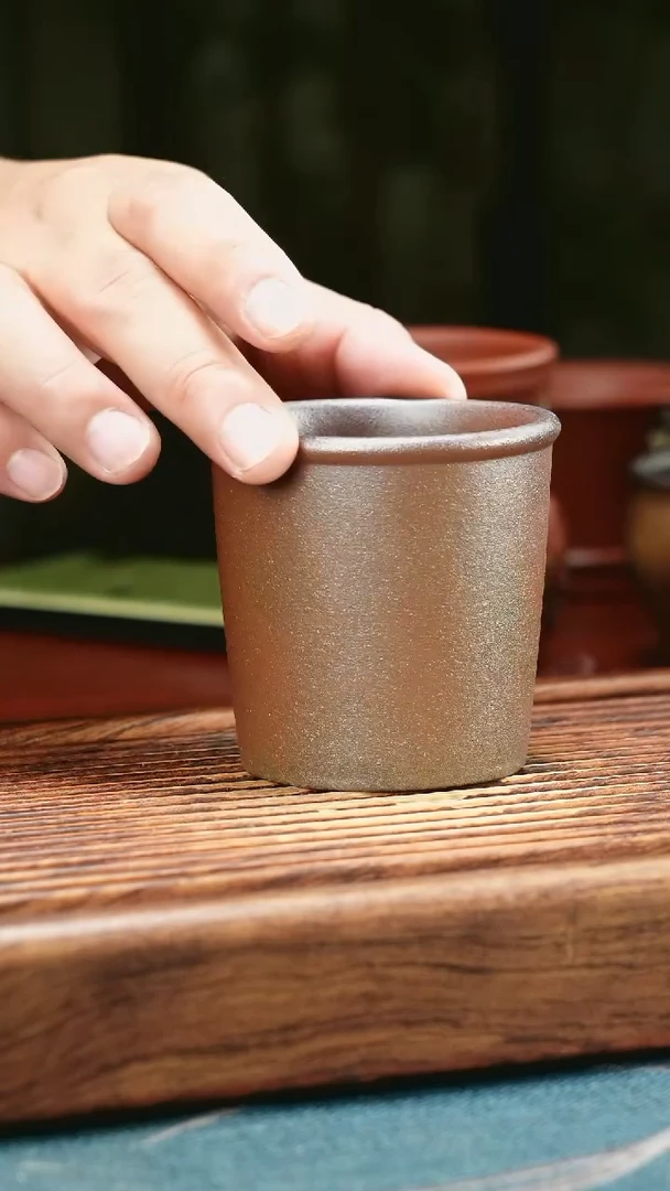 茶杯紫砂柴烧马蹄杯