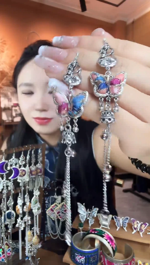 织绣纯手工民族风耳环