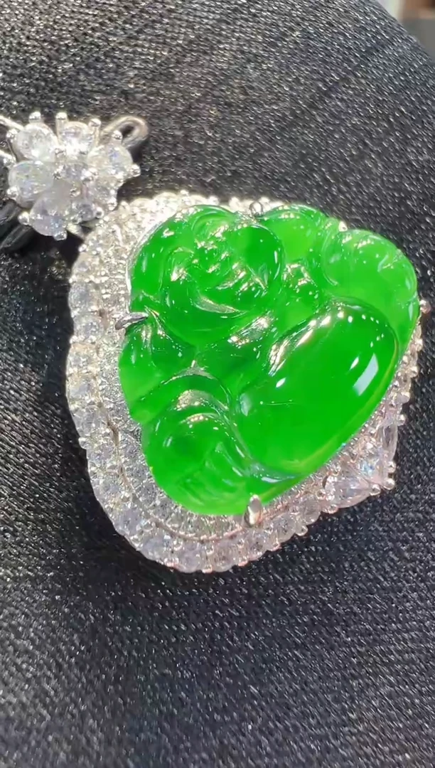 翡翠银S925镶嵌吊坠(不含链)多样性发其一