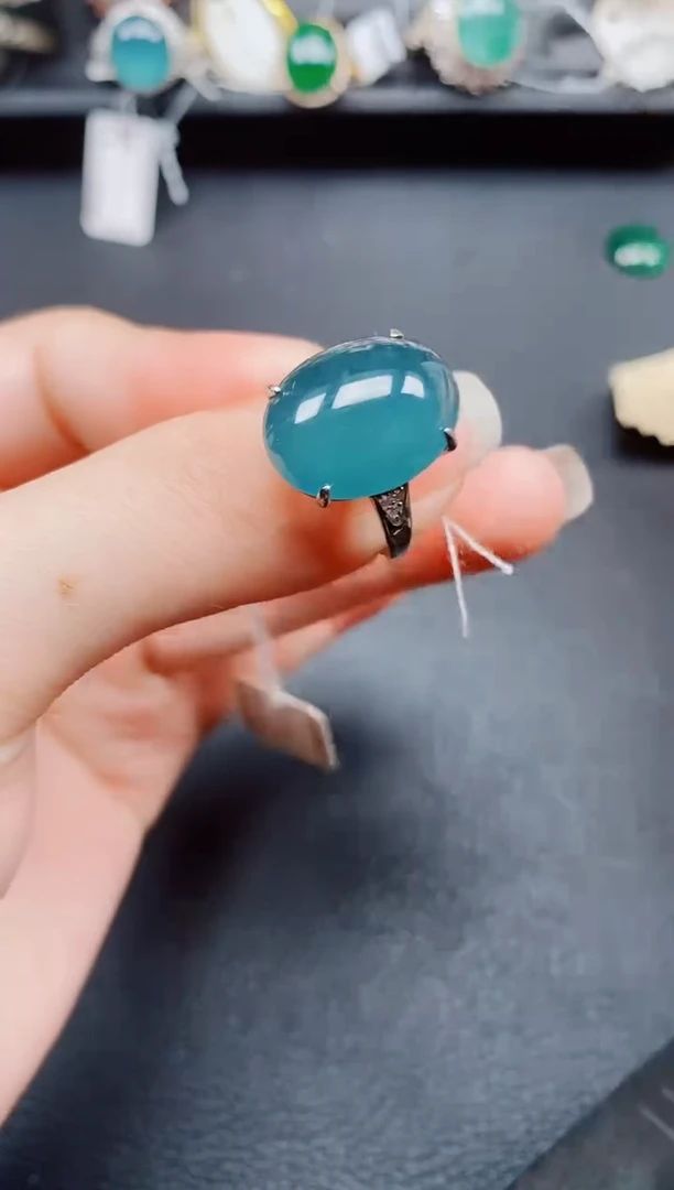 银S925镶嵌戒指翡翠翡翠