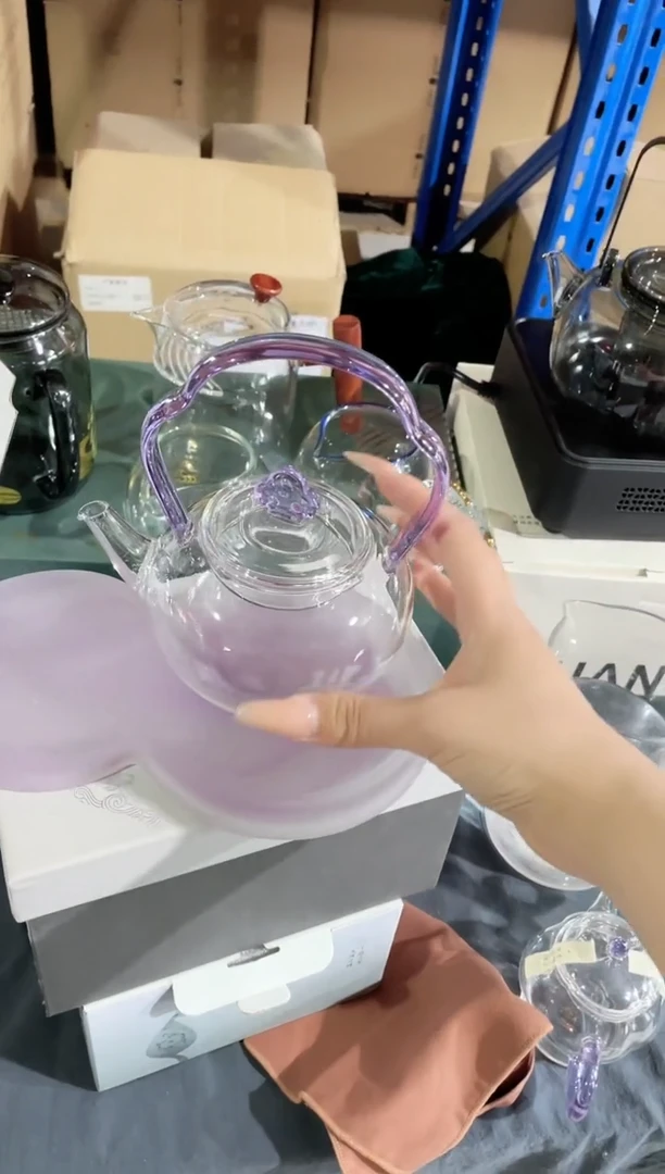 九河紫色提梁如意小壶