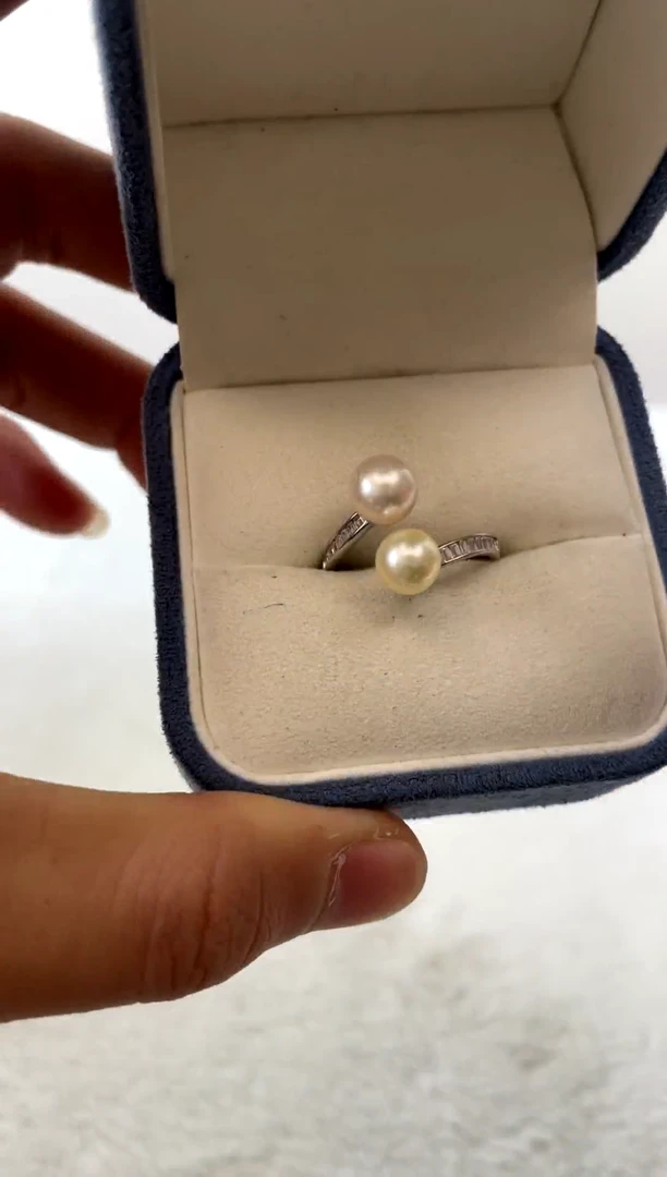 银S925镶嵌戒指海水珍珠