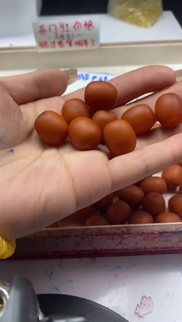 【闪购商品】蜜蜡颈饰未镶嵌w812老红蜡枣珠13*12mm*4个