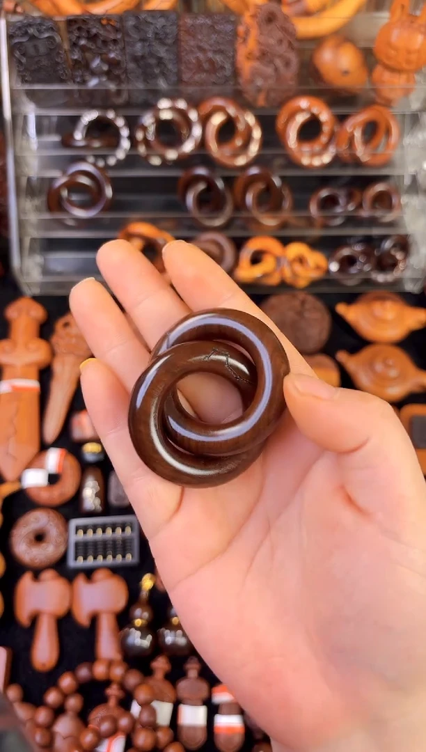 雷枣木玉化料刻七星乾坤圈2.5