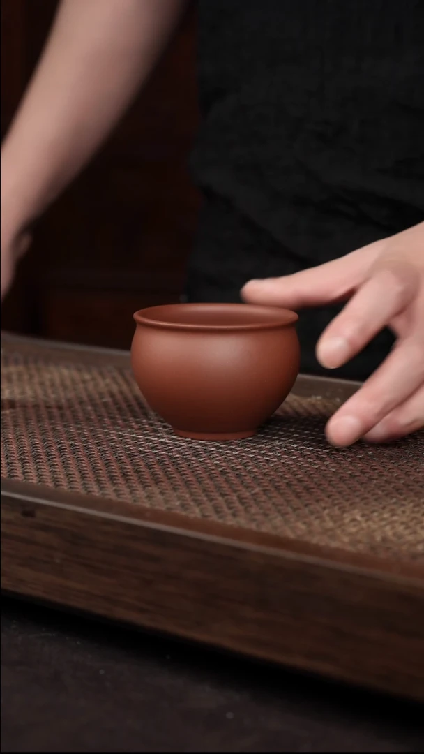 茶杯紫砂底槽清圆融杯