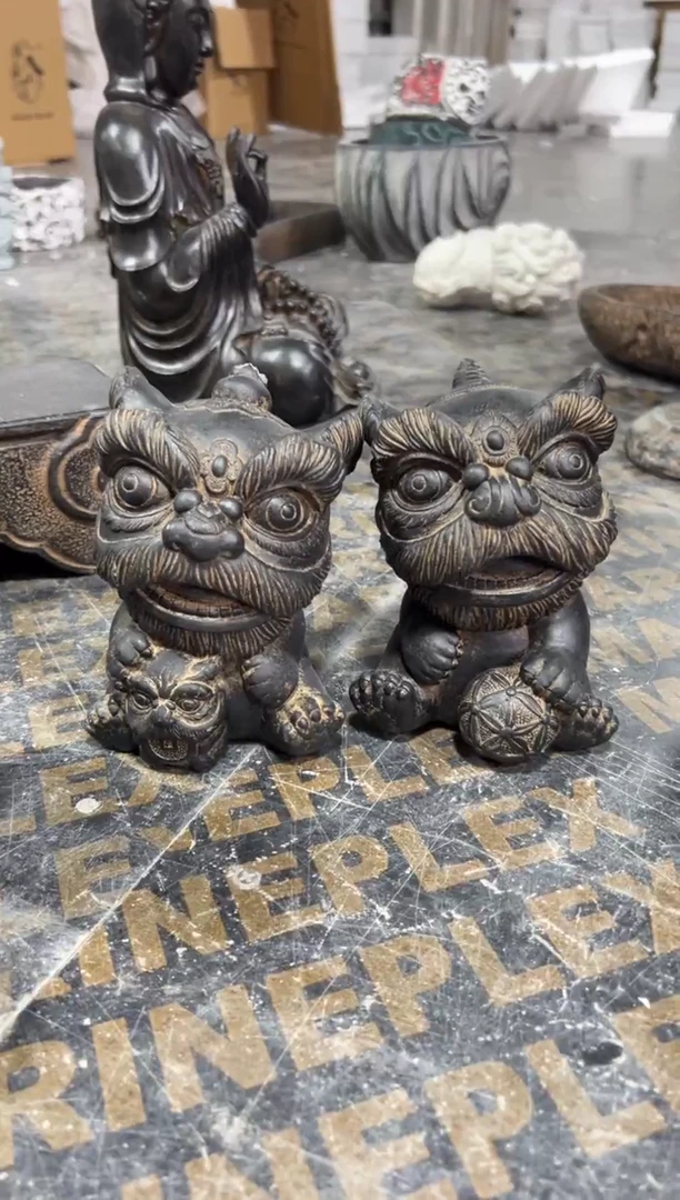 陶土【火山泥】瑞气盈门一对