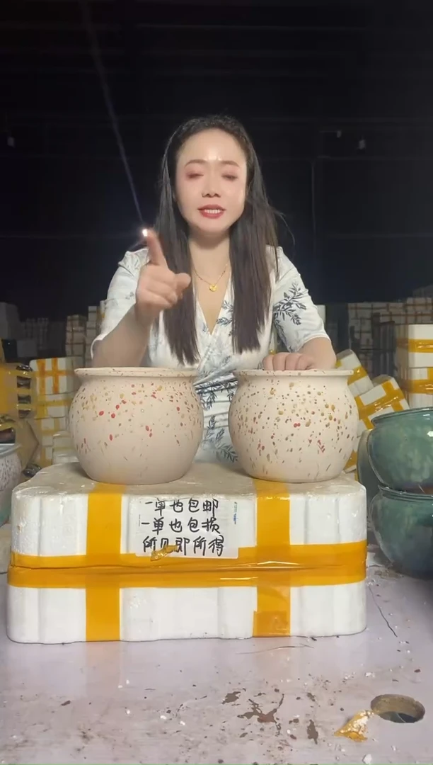 宜兴紫砂粗陶花盆18/16