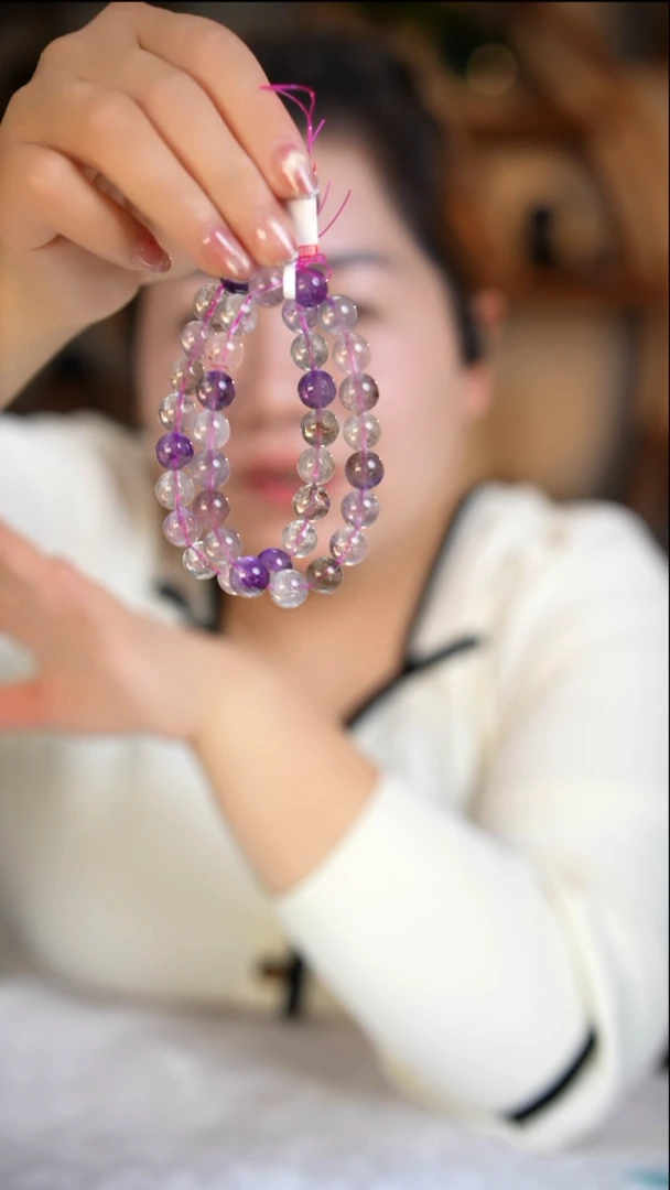 未镶嵌珠宝半成品水晶超七手串10.5mD08多样性发其一