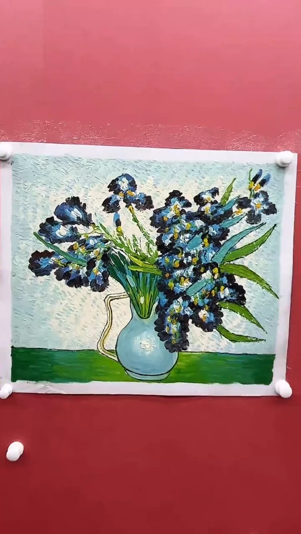 国画油画梅清-50x60-花卉-带书